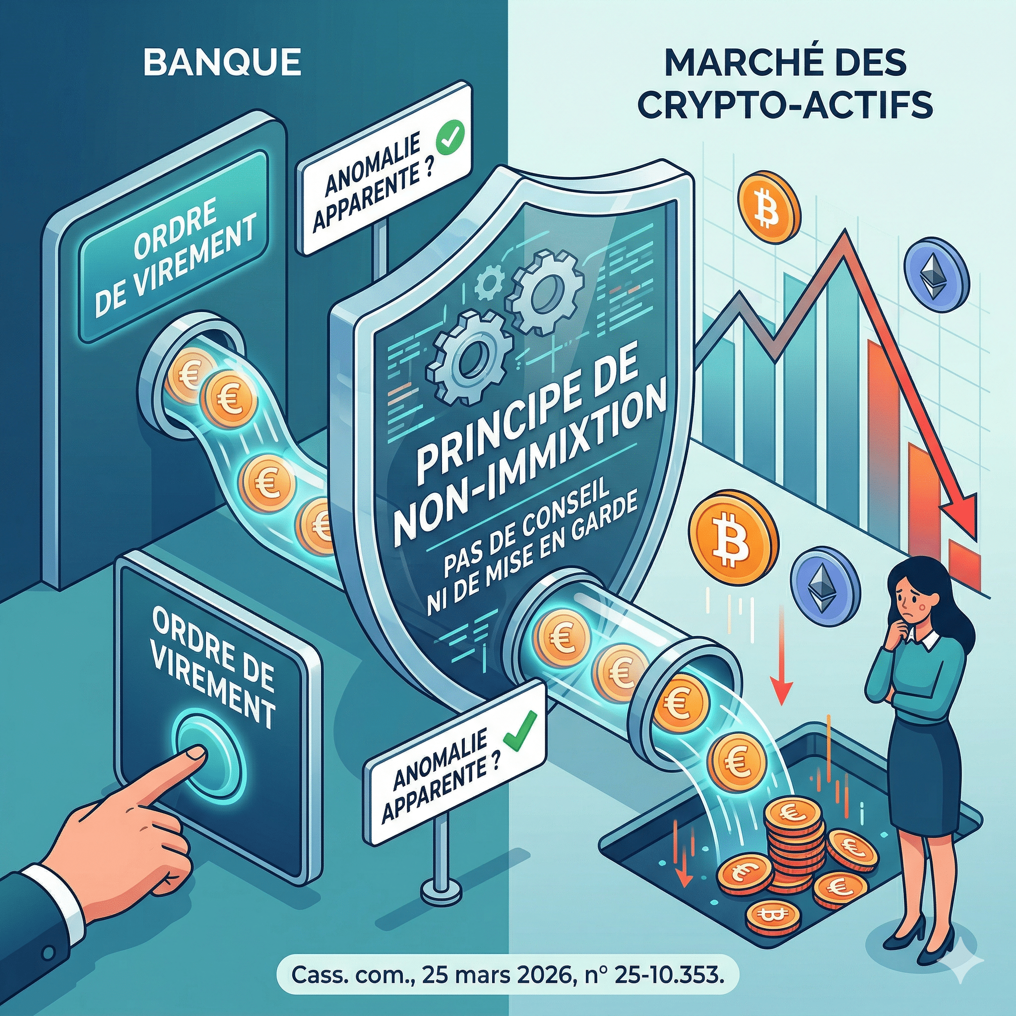 Investissement en crypto-actifs : la banque ne doit ni conseil ni mise en garde à son client