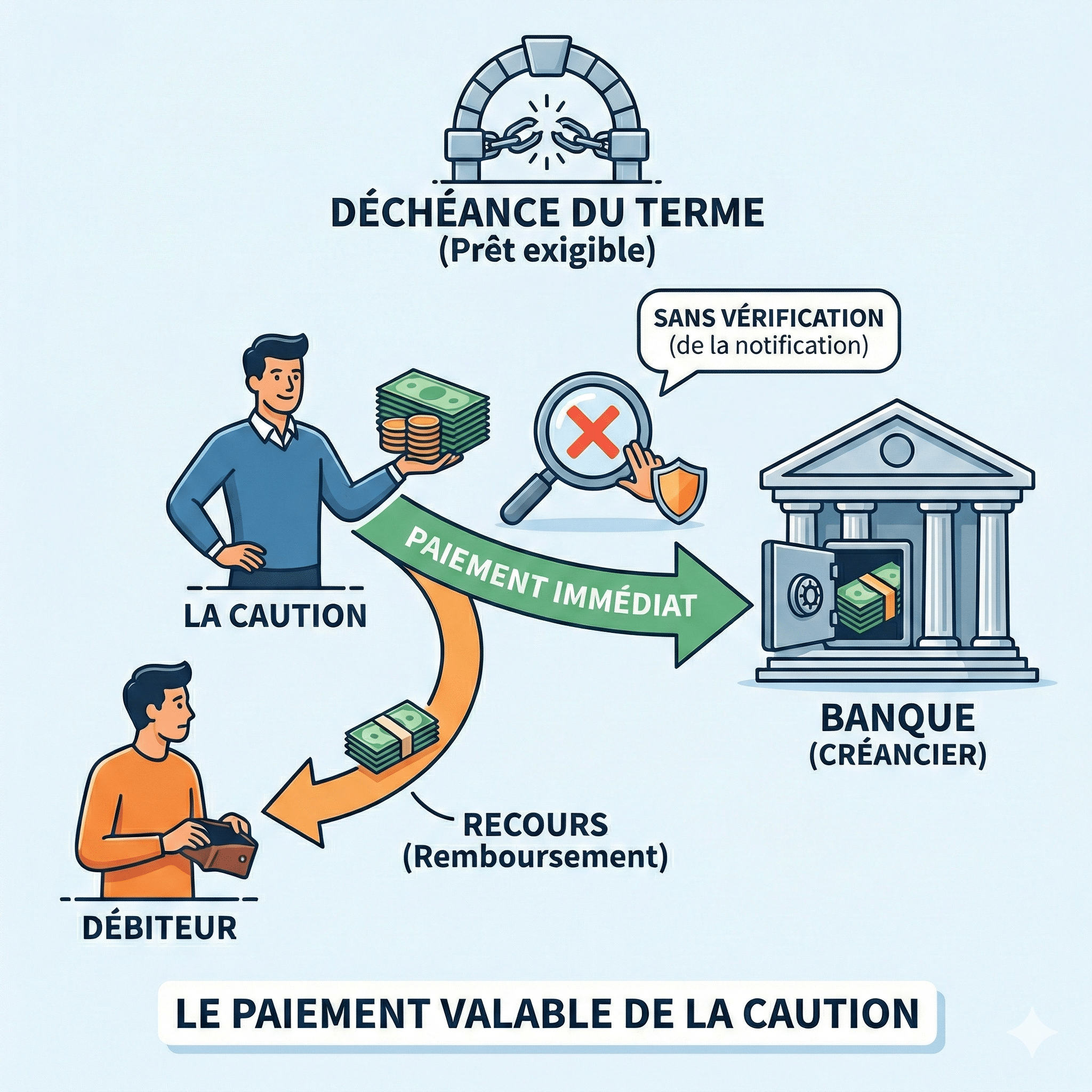 Caution d’un prêt : aucune obligation de vérifier la régularité de la déchéance du terme avant de payer