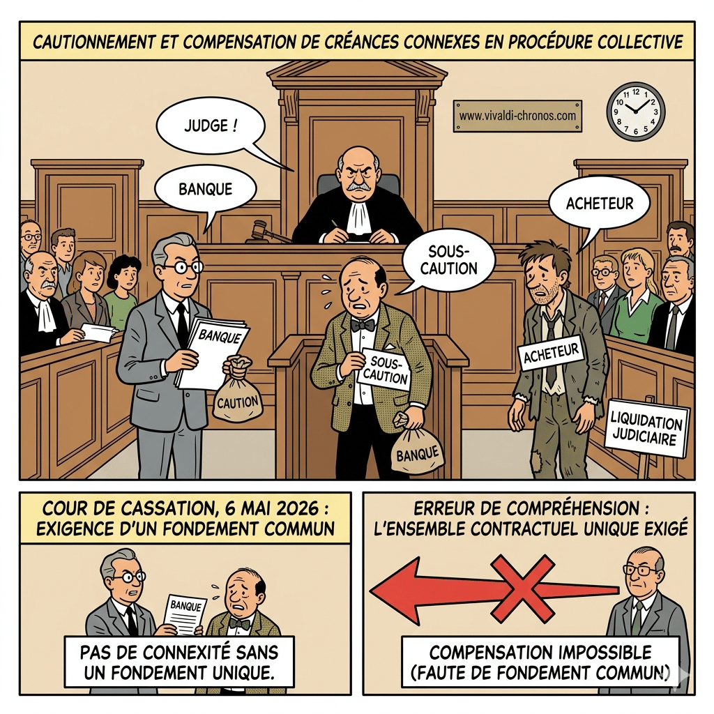 Cautionnement et compensation de créances connexes en procédure collective : l’exigence d’un fondement commun